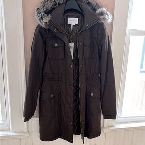 N.W.T. BCBGeneration Parka Jacket, Dark Brown, Size S